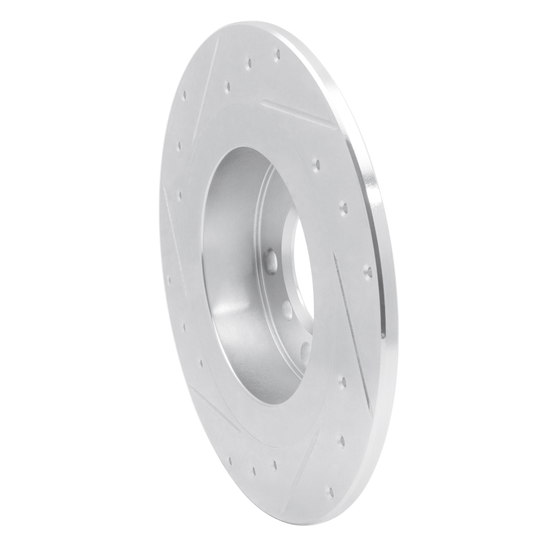 BMW 228i xDrive Gran Coupe Brake Rotor (1) - Front Right - R1 Concepts - Drilled & Slotted - Silver - `15-`26